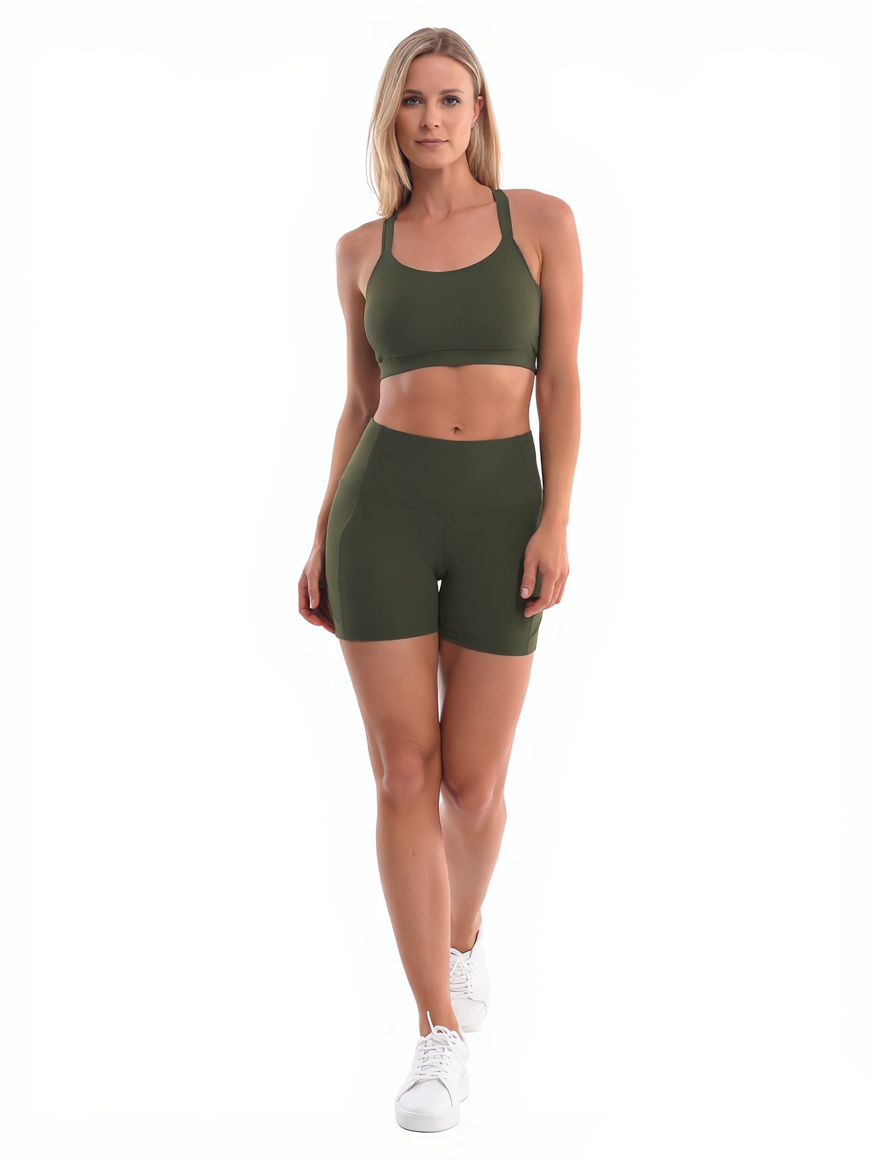 Yoga Shorts in Green — The Fresh Start Edit style look